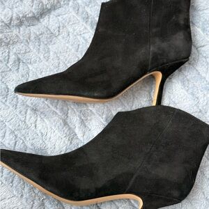 Marc Fisher Black Suede Heeled Boots